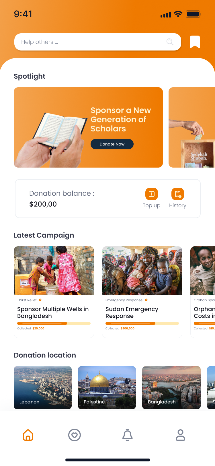 Penny Appeal app home screen